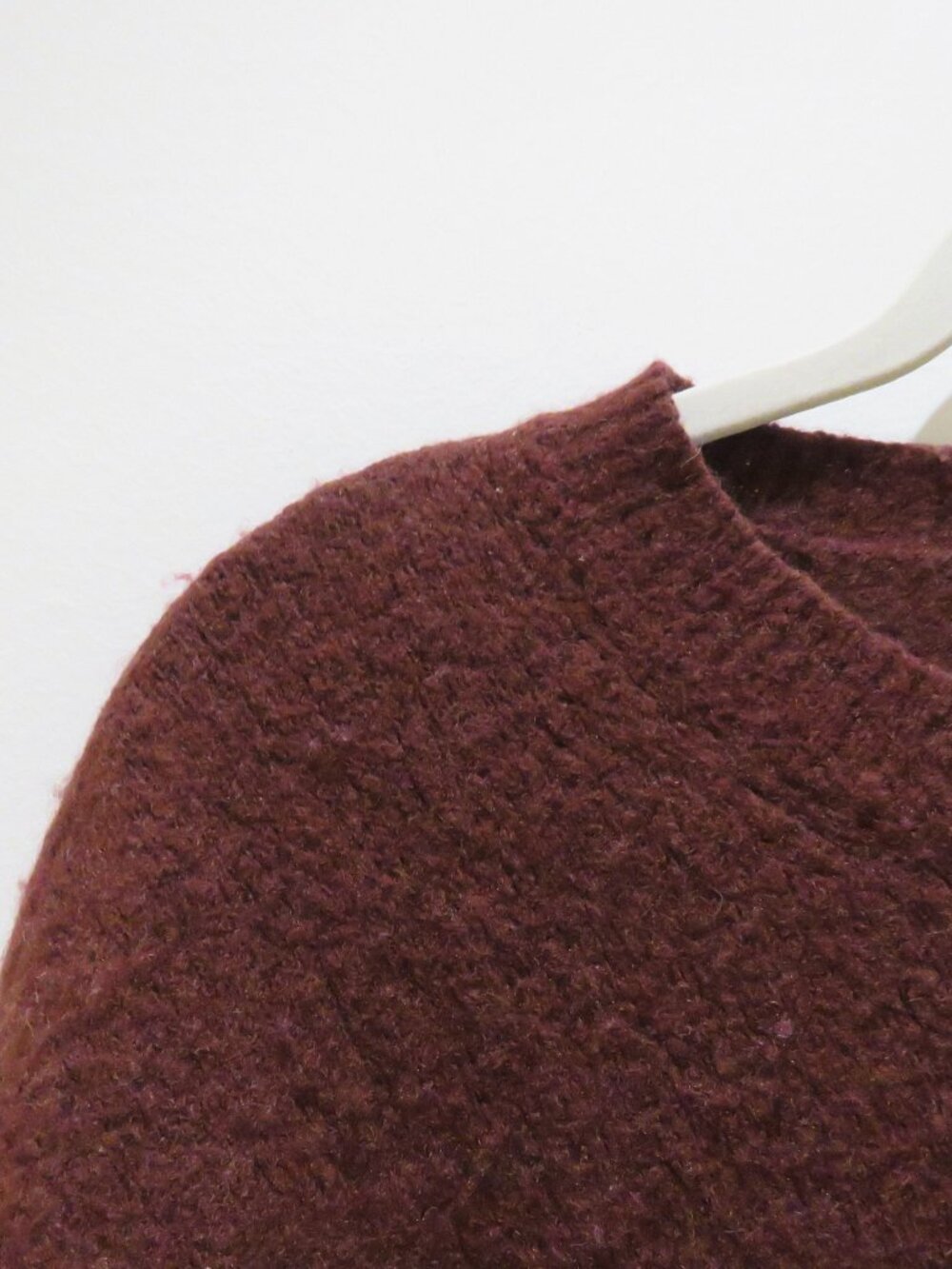 ALL SAINTS Hawk Crew Sweater Wool Yak Blend Burgundy Men's Medium Minimalist - Picture 4 of 12